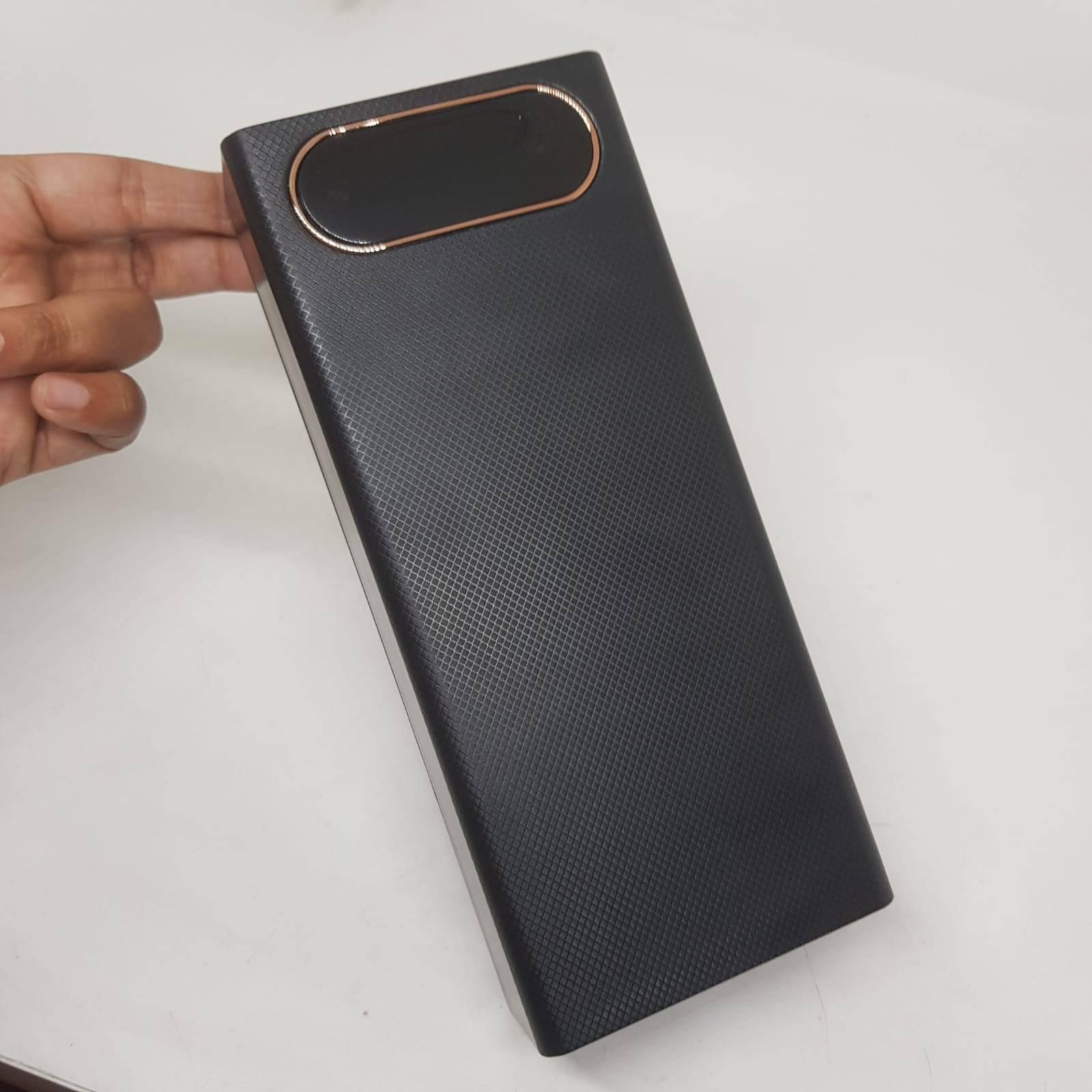 16*18650 Battery Storage Box Pd QC3.0 Quick Charge DIY Power Bank Box Case Without Cell - a black, rectangular power bank enclosure with a top-mounted display screen.