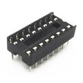 16 Pin DIP IC Socket Base Adaptor Connector - shown as a black, rectangular plastic component with two rows of eight metal pins and contact terminals.