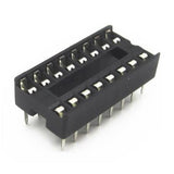 16 Pin DIP IC Socket Base Adaptor Connector - shown as a black, rectangular plastic component with two rows of eight metal pins and contact terminals.