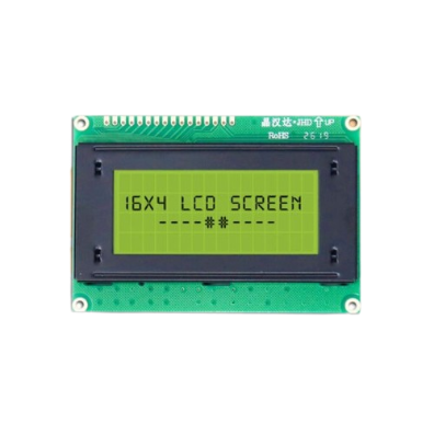 16 x 4 Yellow/green Color LCD Display Module (JHD539M9) - screen with the text "16X4 LCD SCREEN" and symbols on a green circuit board.