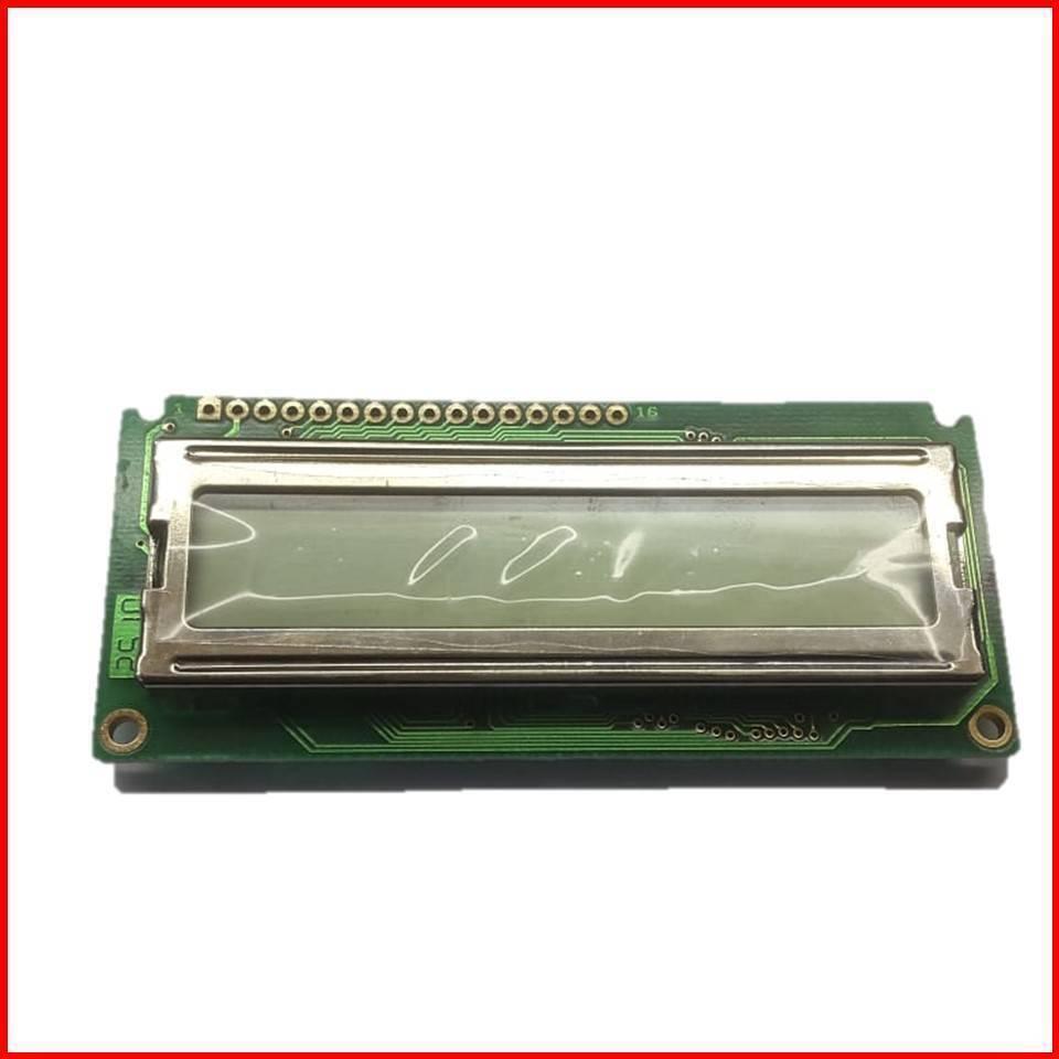 1601 LCD 16x1 LCD 16×1 Character LCD Without Back Light Display - a green rectangular display module with a 16-pin connector row on a green circuit board.