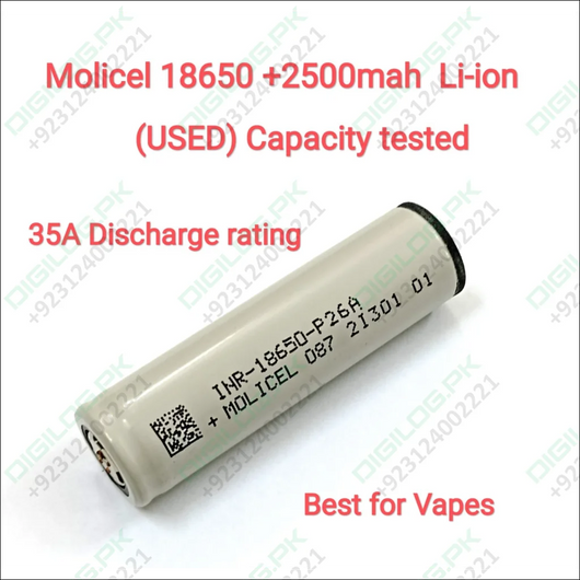 A Used Powerful And Long-lasting Battery Molicel 18650