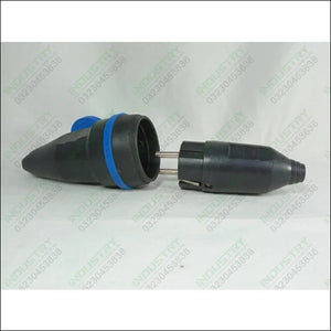 16A 2Pin Industrial Plug Safety Male Female Connector 250V - shown as a black, two-piece male and female connector set with a blue ring.