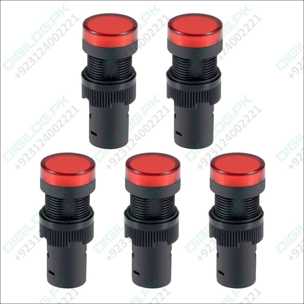 Red Indicator Light AC/DC 24V 16mm Panel Mount for Electrical Control Panel HVAC DIY Projects