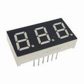 16MMX30MM 3 Digit 7 Segment Common Anode Display - a black rectangular electronic component with three white numeric displays and metal pins underneath.
