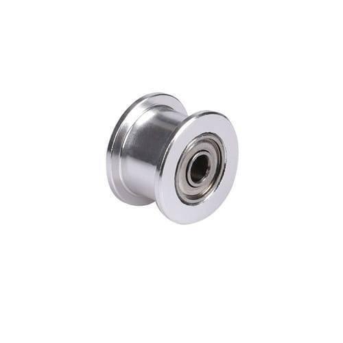 16T 6-3mm GT2 Idler Series 3mm Aluminum Belt Pulley - shown as a silver-colored cylindrical pulley with a central ball bearing.