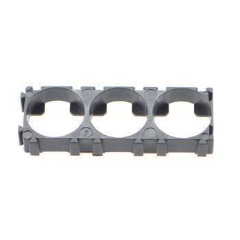 18650 Lithium Battery Holder 3p - a grey plastic spacer frame with three circular cutouts designed to hold three 18650 batteries side-by-side.