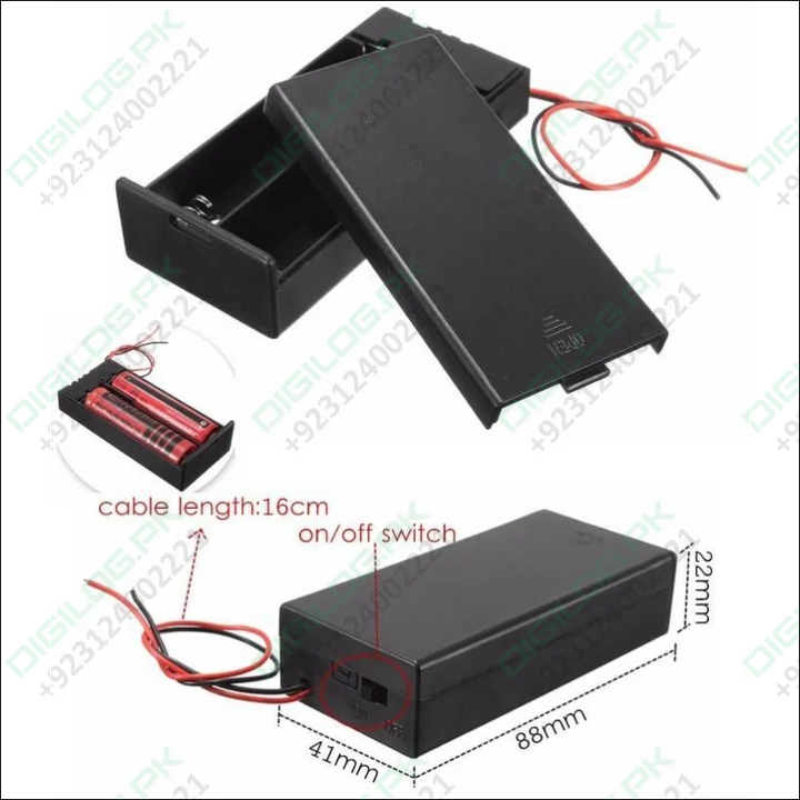 2×18650 7.4v Battery Holder With On/off Switch