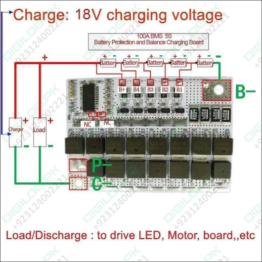 3.7v 18650 3s 4s 5s Bms 100a Li-ion Lmo Ternary Lithium