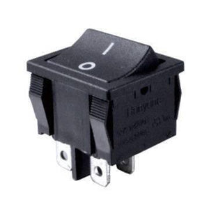 19MMX22MM 2 Position Rocker Switch 4 Legs - a black rectangular rocker switch with a toggle marked with O and I symbols and four metal contact pins.