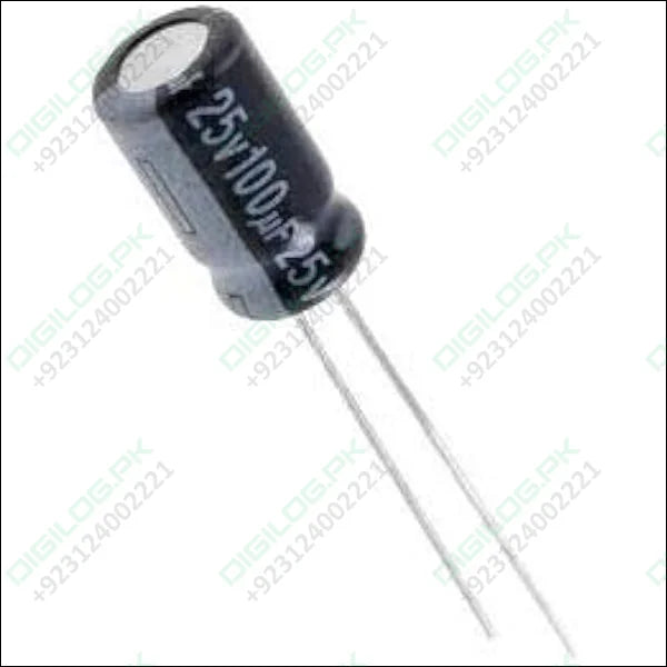 1 Piece 100uf 25v Electrolytic Polar Capacitor In Pakistan