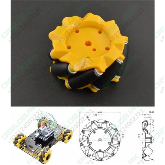 1 Piece Left 80mm Mecanum Wheel Omni - directional