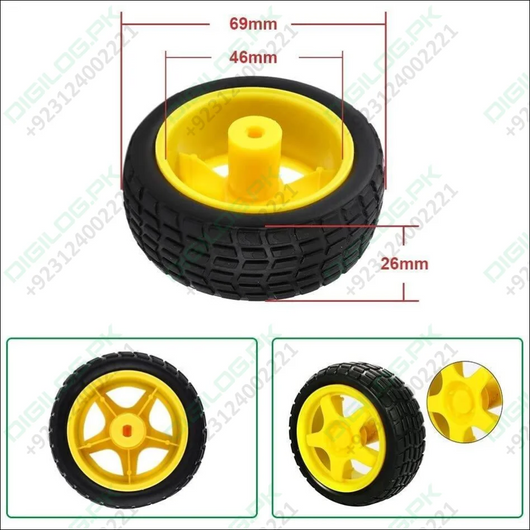 1 Piece Tt Motor Rubber Tires Dia 68mm Width 26mm Geared