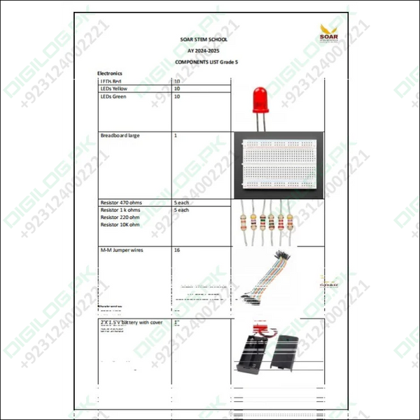 Soar Stem school AY 2024-25 Component list for Grade 5