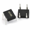 1amp 1000V Bridge Rectifier IC - two black, square-shaped electronic components with four metal pins and "DB105" printed on the top surface.
