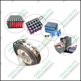 1meter 18650 Nickel Plated Strip Tape Belt 27mm x 0.15mm Dual Cell Solder Spot Welding - shown in a collage with battery packs and a spot welding machine.