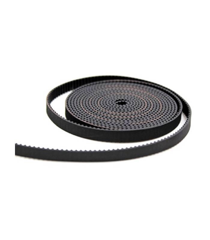 1meter 6mm Width GT2 Open Timing Belt For CNC And 3d Printer - shown as a black, toothed rubber belt coiled into a flat, circular roll.