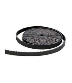 1meter 7mm Width GT3 Open Timing Belt For CNC And 3d Printer - a black, toothed rubber belt coiled into a circular shape on a white background.
