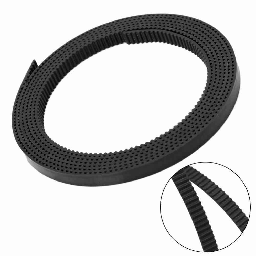 1meter 7mm Width GT3 Open Timing Belt For CNC And 3d Printer - a coiled black rubber toothed belt with an inset circular close-up showing the ribbed texture of the belt surface.
