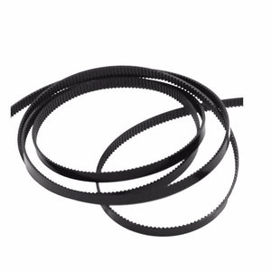 1meter 7mm Width GT3 Open Timing Belt For CNC And 3d Printer - a coiled black rubber belt with a toothed surface texture.