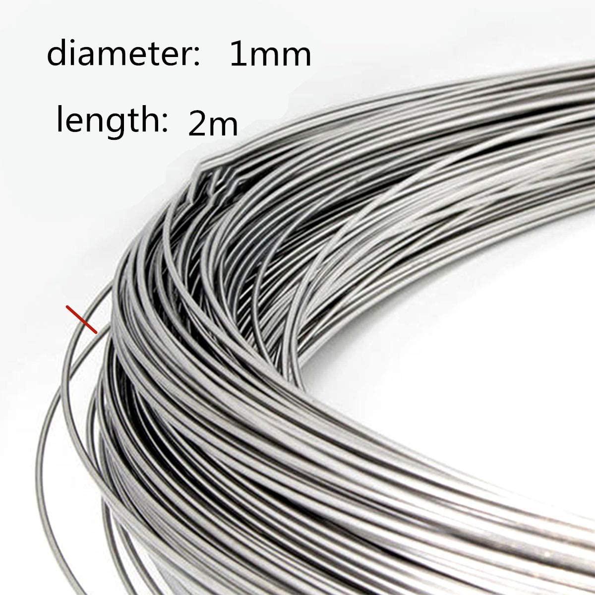 1mm 1 Meter 20 AWG Nichrome Wire Resistance Nickel Chrome 80/20 Heating Wire 1.94 Ohm/meter OCR21A14 - shown as a large, silver-colored coil of thin metal wire with text overlays indicating a 1mm diameter and 2m length.