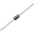 1N4007 Rectifier Diode - shown as a black cylindrical electronic component with a silver band on one end and two straight metal leads extending outwards.
