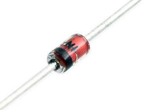 1N4749 24V 1W Zener Diode 1N4749 24V 1W Zener Diode DO-351N4749 24V 1W Zener Diode Do-35 - a close-up of a glass-encapsulated diode with a black cathode band and axial leads.