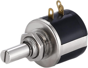 1pc 20k 534-1-1 Spectorl Precision Coil Wire Wound Potentiometer 534 2W In Pkaistan - a silver and black cylindrical electronic component with a slotted metal shaft and two terminal pins.