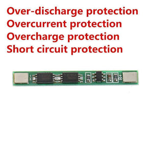 1s 4A BMS Module For Li Ion Batterey 259-fdc-3540 - a long, thin green circuit board with two 8205A chips, surface-mount components, and B+ and B- pads.