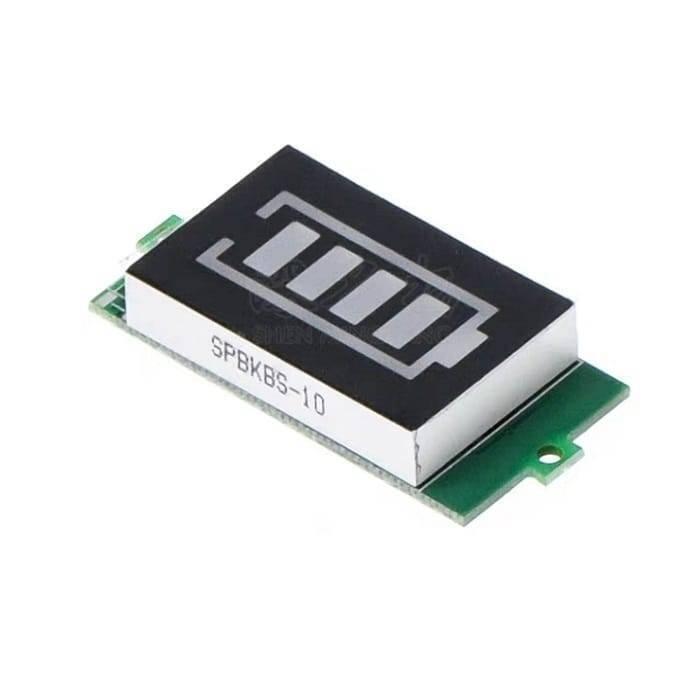 1s To 8s Adjustable Lithium Battery Fuel Gauge LED Display Battery Capacity Indicator Board Module - a rectangular green PCB with a black battery-shaped LED indicator screen.