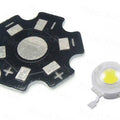 1W High Power White SMD LED With Heatsink - shown as a separate white LED component next to a black star-shaped metal PCB heatsink.
