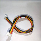 2.0mm 6 Pins Wire Both Side female Jack - a coiled ribbon cable with black, yellow, and red wires, each end featuring a white 6-pin connector.