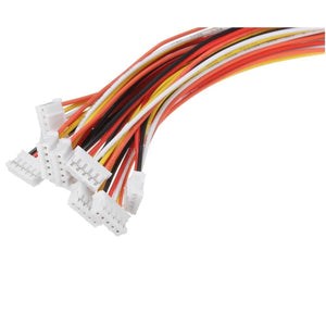2.0mm 6 Pins Wire Both Side female Jack - a bundle of multi-coloured wires with white 6-pin female connectors attached to both ends.