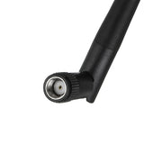 2.4GHz 3dBi WiFi Antenna SMA Foldable Router Antenna - a close-up view of the black antenna's threaded SMA connector and foldable joint.
