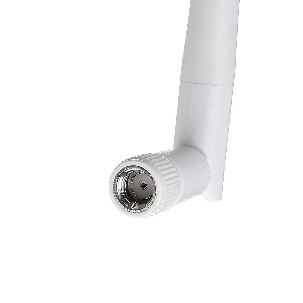 2.4GHz 3dBi WiFi Antenna SMA Foldable Router Antenna - a close-up showing the white foldable antenna and its circular threaded SMA connector.