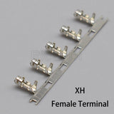 2.54 mm JST Crimp Terminal Female Contact Pin For Xh Connector - a strip of five silver-coloured metal female crimp terminals.