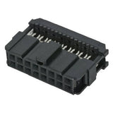 2.54mm 16 Pin Female Frc/IDC Press Mount Flat Ribbon Cable Connector - shown as a black, rectangular plastic connector with two rows of internal pins.