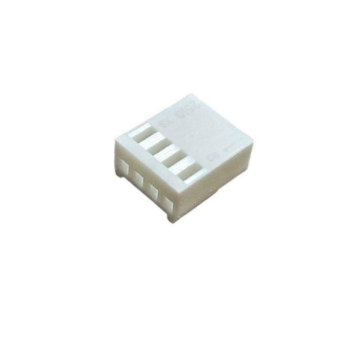 2.54mm 4-pin Male Female Connector - a close-up of a white plastic 4-pin header housing with four rectangular pin slots visible on the front face.