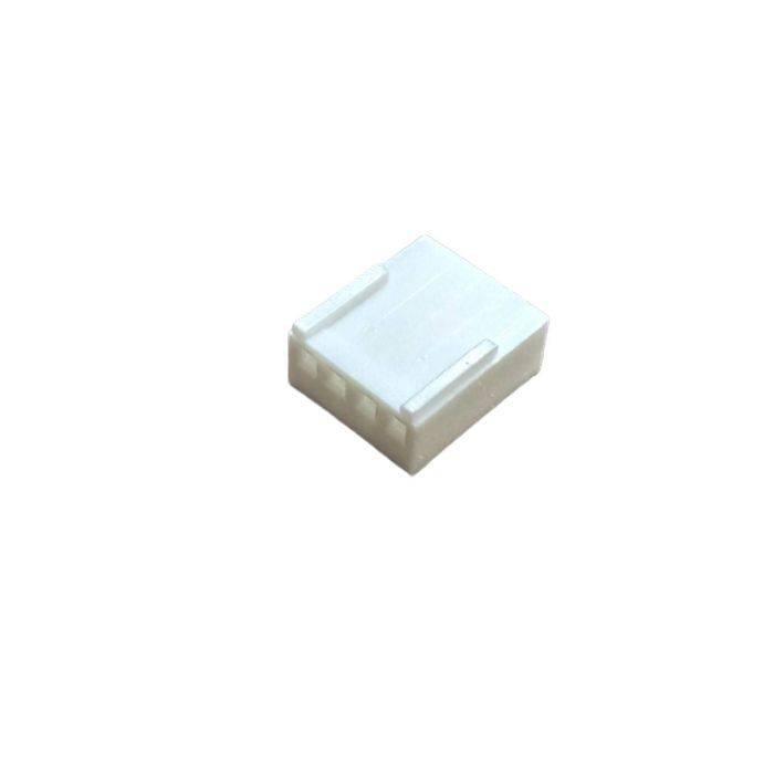 2.54mm 4-pin Male Female Connector - a white plastic 4-pin female header connector housing shown in a close-up view.