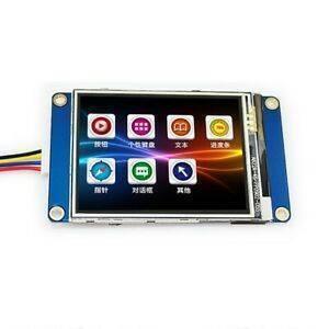 2.8 Inches Tjc HMI LCD Display Module Touch Screen For Raspberry Pi - a blue frame with a colorful GUI interface and a multi-colored ribbon cable.
