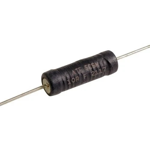 2.8 Ohm Wirewound Power Resistor – Precision Silicone Coated Axial Lead - a black cylindrical axial lead component with text printed on its surface, shown against a plain white background.