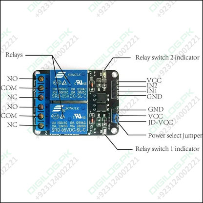 2 Channel Relay Module Board Arduino With Optocoupler
