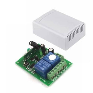 2 Channel RF Wireless System Remote Control Switch Module With Shell 12V 10A 315MHz For Smart Home - shown with its green circuit board, two blue relays, antenna, and white plastic enclosure.