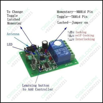 2 Channel Rf Wireless System Remote Control Switch Module
