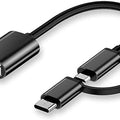 2 In 1 USB 3.0 OTG Adapter Cable Type-c Micro-USB To USB 2.0 Interface Converter For Cellphone Charging Cable Line-black - with a female USB port on one end and both a USB-C and micro-USB connector on the other.