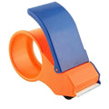 2 inch Cutting packing hand tape dispenser (Only for Lahore) - an orange plastic frame with a blue hinged flap and a serrated metal cutting blade.