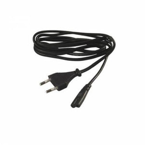 2 Pin 2.5A 250V Radio AC Power Cord Cable - a black power cable with a two-prong wall plug on one end and a two-slot female connector on the other.