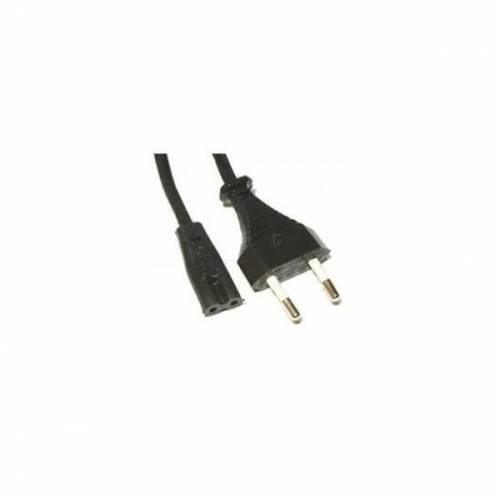 2 Pin 2.5A 250V Radio AC Power Cord Cable - a black power cable with a two-pin AC wall plug on one end and a two-hole female connector on the other.