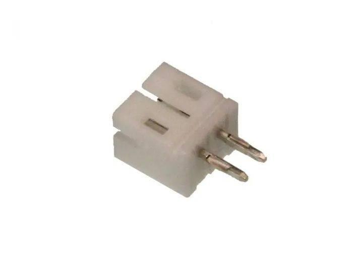 2 Pin JST Ph Connector 2.0mm Pitch - a white plastic two-pin electrical connector with two exposed metal contact pins.