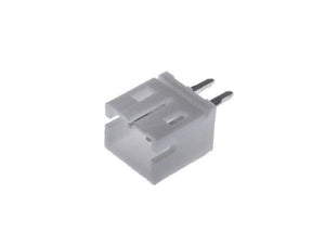 2 Pin JST Ph Connector 2.0mm Pitch - shown as a white plastic two-pin male header connector with two metal pins extending from the back.